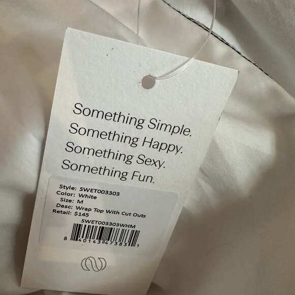 NWT Something Navy Wrap Top with Cut Outs Size Medium - Picture 7 of 7